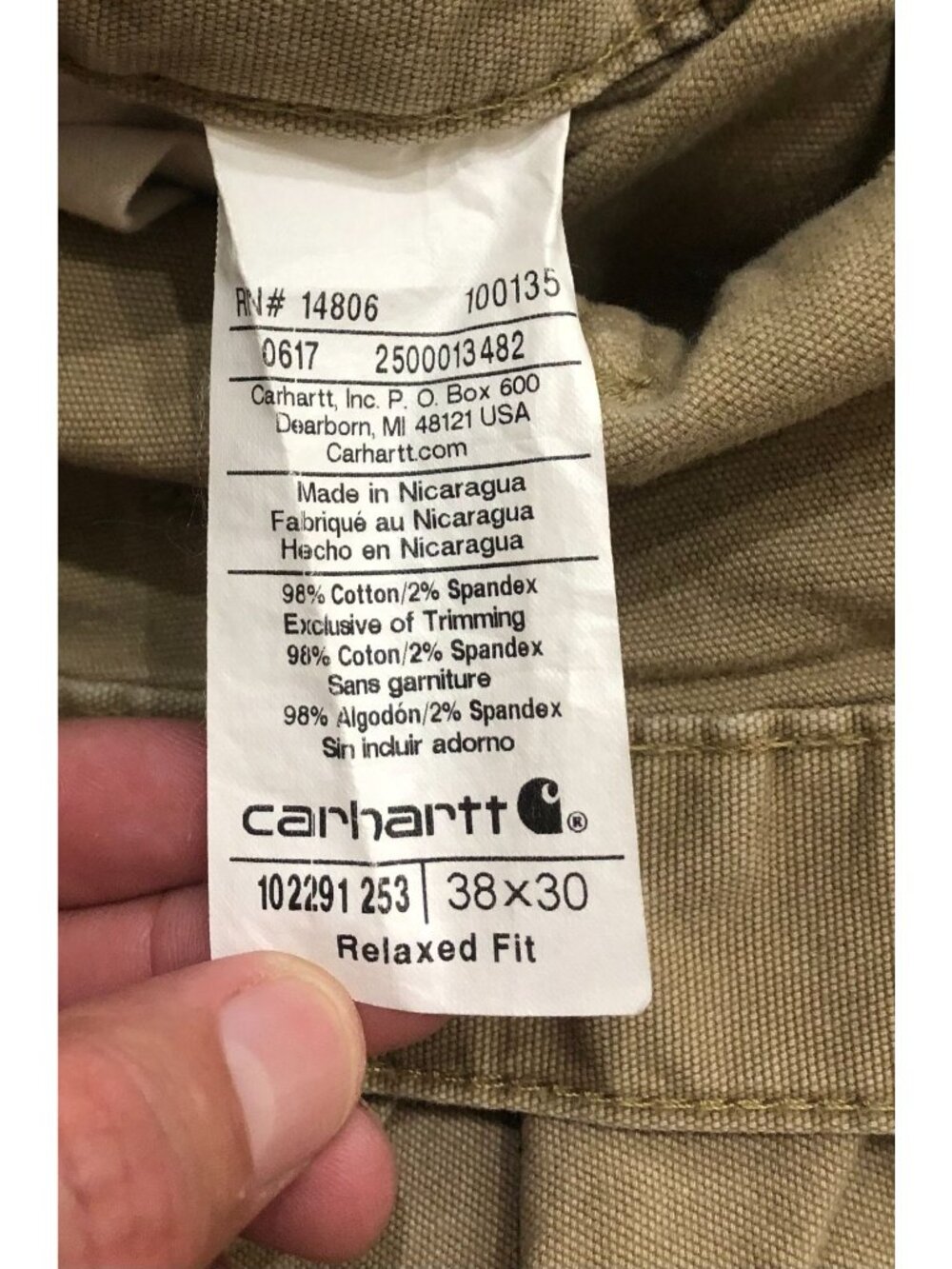 Carhartt Mens 38x30 Tan Relaxed Fit Utility Flex Pants - Picture 6 of 8
